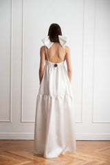 Vestido de cintura imperio novia espalda