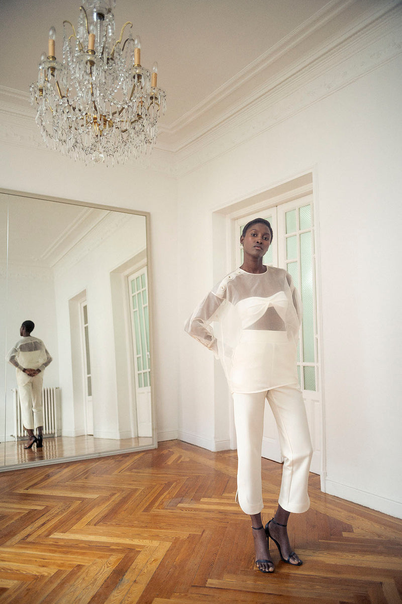 Lookbook de la Blusa con Mangas Abullonadas Blanco