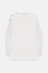 Silueta de la blusa con mangas abullonadas blanco