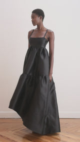 Empire-waist evening black dress