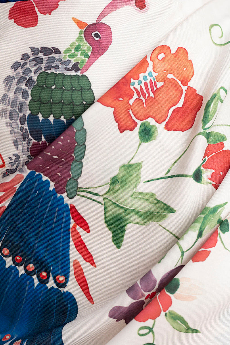 Detalle estampado de la Falda Pareo Asimétrica Estampada