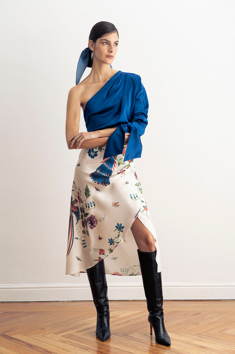 Falda Pareo Asimétrica Estampada