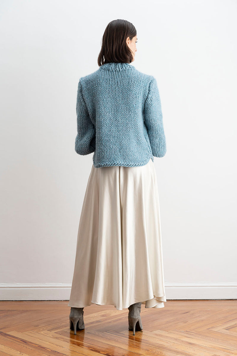 Espalda del Jersey Oversize Azul