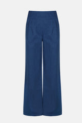 Silueta del pantalón recto talle alto denim