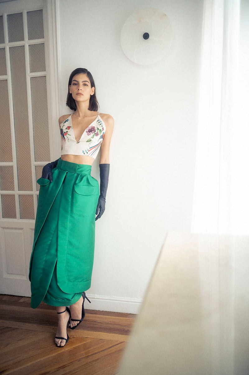Lookbook del top de tirantes estampado