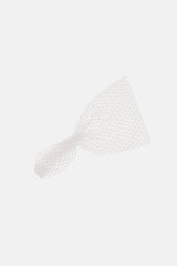 Velo corto de rejilla blanco silueta