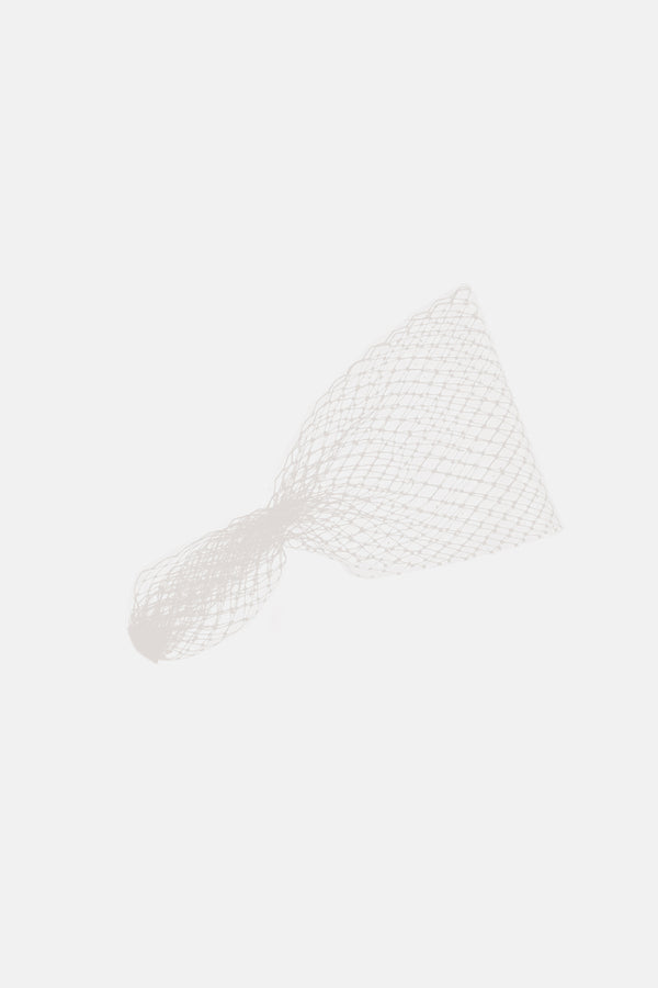 Velo corto de rejilla blanco silueta