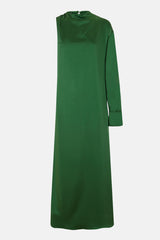 Silueta del vestido midi asimétrico verde