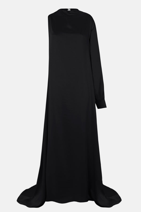 Asymmetrical evening black dress