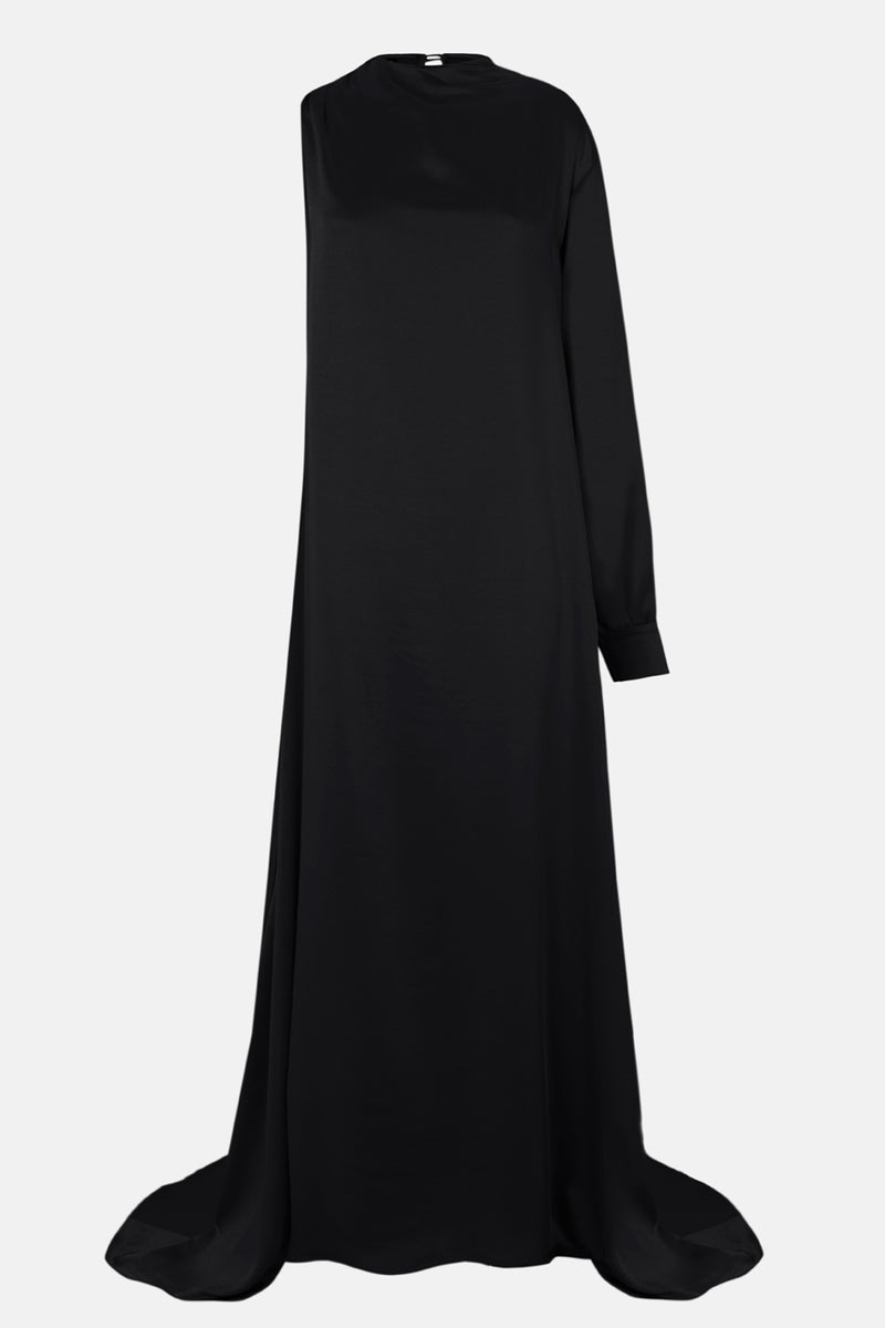 Vestido noche asimétrico negro